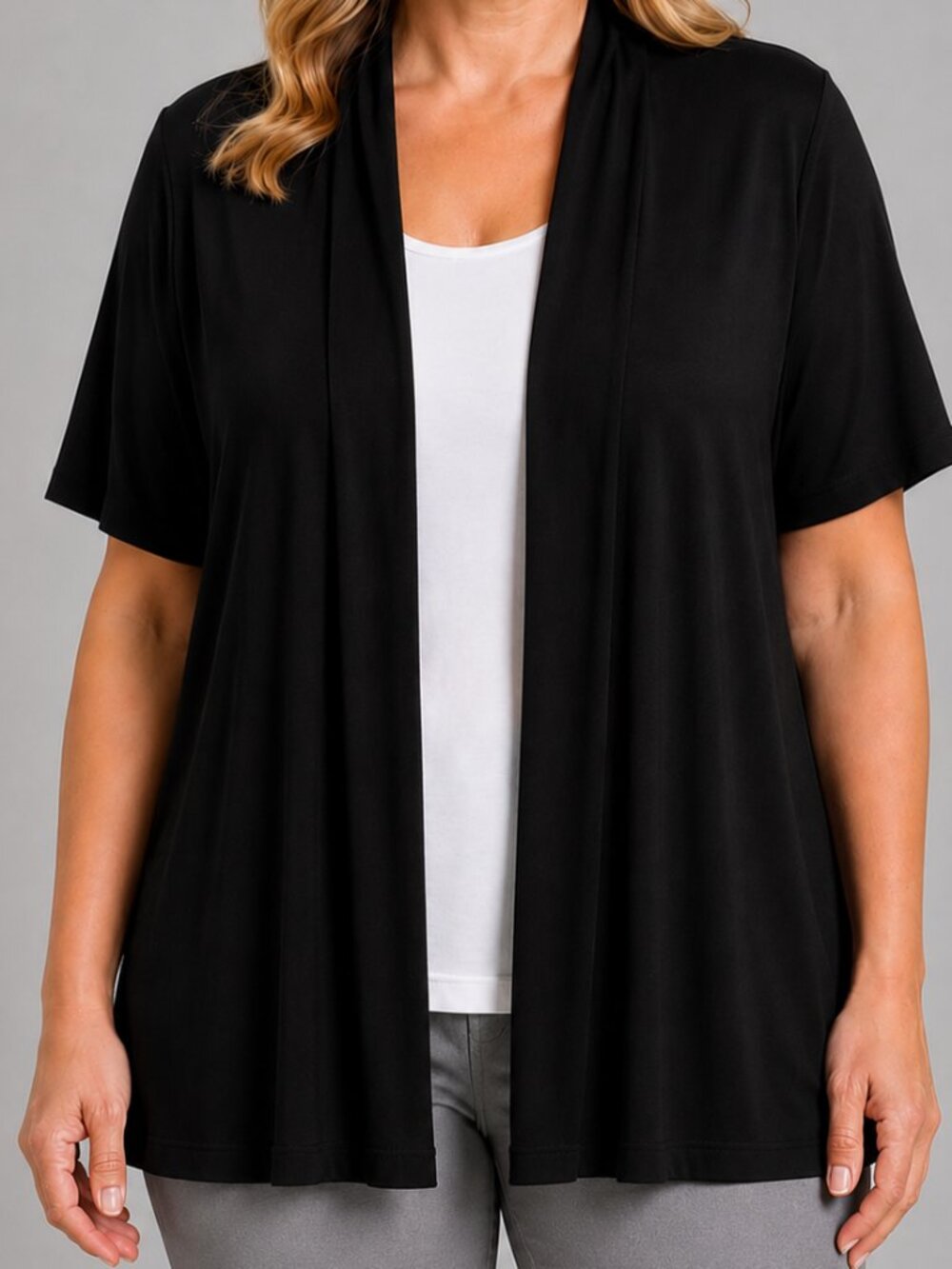 NWOT Lane Bryant Modal Black Open Front Cardigan Size 16
